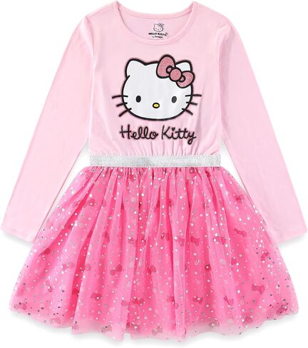 Hello Kitty Sanrio Girls Long Sleeve Tulle Dress for Toddler and Big Kids in Saudi Arabia