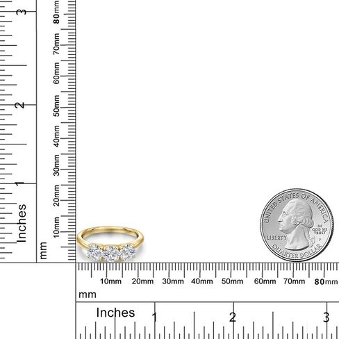 GEM Stone King 10K Gold Gold Lab Grown Diamond 3-Stone Learming for Women | 1.50 CTTW | جولة 5mm | الأحجار الكريمة أبريل المولد | دفاع اللون | VVS-VS Clarity | متوفر بحجم 5،6،7،8،9 in Saudi Arabia