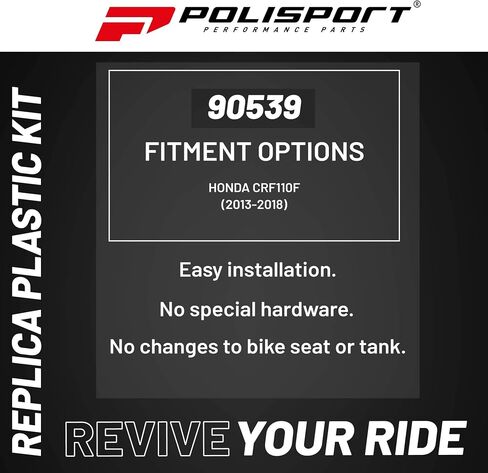 Polisport Motocross (MX) Replica Plastic Kit for Honda CRF 110F (2013–2018) Dirt Bike – OEM Quality, Durable, Flexible & Perfect Fit – Black in Saudi Arabia