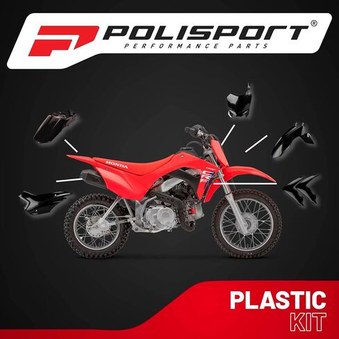 Polisport Motocross (MX) Replica Plastic Kit for Honda CRF 110F (2013–2018) Dirt Bike – OEM Quality, Durable, Flexible & Perfect Fit – Black in Saudi Arabia