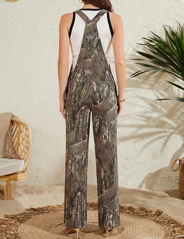 Camo Overalls for Women Loose Fit Fashion Jumpsuits Straight Leg Pants Camouflage Bibs Coveralls Hunting Clothes in Kuwait