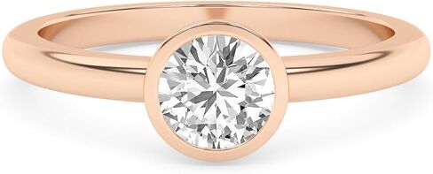 SAVEARTH DIAMONDS 0.50 Carat - 2 Carat Bezel Set Solitaire Engagement Rings For Women, Round Lab Created Moissanite Promise Ring For Her 10K / 14K Solid Gold or 925 Sterling Silver | VVS1 Quality in Saudi Arabia