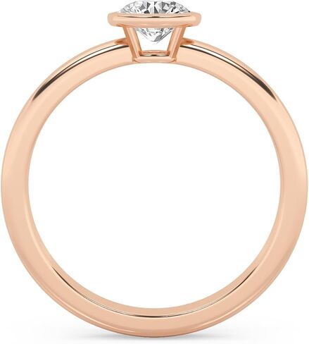 SAVEARTH DIAMONDS 0.50 Carat - 2 Carat Bezel Set Solitaire Engagement Rings For Women, Round Lab Created Moissanite Promise Ring For Her 10K / 14K Solid Gold or 925 Sterling Silver | VVS1 Quality in Saudi Arabia