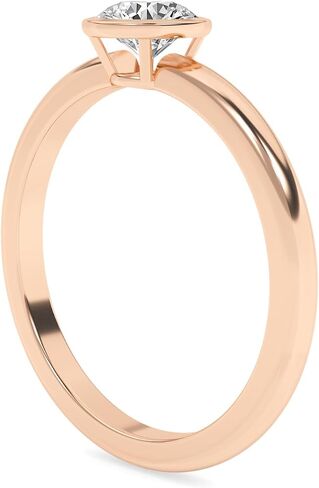 SAVEARTH DIAMONDS 0.50 Carat - 2 Carat Bezel Set Solitaire Engagement Rings For Women, Round Lab Created Moissanite Promise Ring For Her 10K / 14K Solid Gold or 925 Sterling Silver | VVS1 Quality in Saudi Arabia