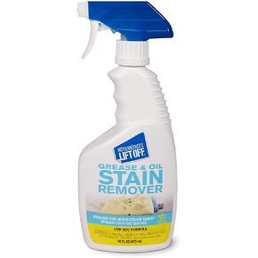 Motsenbocker’s Lift Off 43206 16-Ounce Grease and Oil Stain Remover Spray Eliminates Tough Stains on Carpets Fabric and Upholstery Use as Pre-Wash Laundry Treatment, clear
