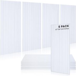 Woanger 5 Pack Large Acoustic Panels, 47 x 24 Inch Sound Dampening Panels Self-adhesive Noise Absorbing Panel Acoustical Wall Panel Sound Proofing Panels for Home Studio Office Game Room(Black)