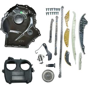 EA888 Engine Timing Chain Kit with Timing Chain Cover Tensioner Guide Rail Replacement for Audi A4 A7 Q5 Q7 Volkswagen Tiguan Touareg 1.8T 2.0T