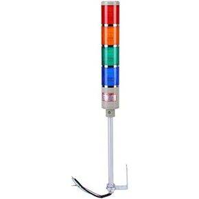 Industrial Light, Column 4 Layers Tower Light Stack Lamp Red Green Yellow Blue Four Colors,LED Alarm Flash Warning Industrial Light Indicator with Holder(110V)
