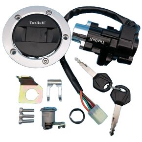 Ignition Switch Key Fuel Gas Cap Seat Lock Set Compatible with Suzuki GSXR600 GSXR750 GSXR 600 750 GSX R600 R750 GSX-R600 GSX-R750 2004 2005 Z987