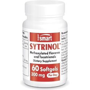 Supersmart - Sytrinol Supplement 300mg per Day (High Absorption) - Citrus Bioflavonoids & Tocotrienols Complex - Palm Fruit Extract | Gluten Free - 60 Softgels
