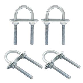 4 Pcs Round U Bolts M6 Bend U Bolts in Zinc Plated Steel U Clamp with Nut, Plate, Washer(25mm Inner Width 70mm Length)
