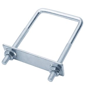 10 Pcs Square U-Bolt 2-3/4 inch Inner Width, Galvanized Steel Square Trailer U-Bolt, Bending U-Bolts, Interior/Exterior Coarse Thread U-Bolt, Adjustable Length: 41-101.6mm(1-5/8"-4")