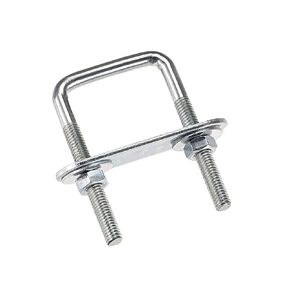 uxcell Square U-Bolts 1-3/8"(35mm) Inner Width Carbon Steel M6 with Nuts, Frame Plate, Round Washers 2 Set