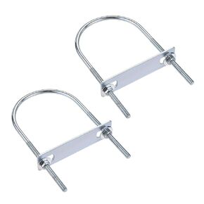 uxcell Round U-Bolts 2 Sets 3.5"(89mm) Inner Width 110mm Length Steel M6 with Nut, Plate, Washer