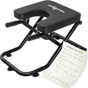Foldable Yoga Headstand Bench, Yoga Inversion Chair, Headstand Trainer for Relieve Stress, Improve Sleep & Digestion and Strength Training, Ideal for Home Workout, Fitness and Gym