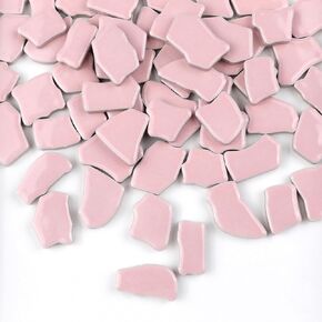 0.78"-1.57" Irregular Ceramics Mosaic Tiles,1.1LB Mosaic Pieces Stones for Home Decoration DIY Craft Plates Flowerpots Vases Cups Mosaic Making Supplies (Iridescent Tangerine)