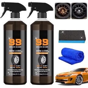 Bronze Bomber Wheel Cleaner,Bronze Bomber Non-Acid Wheel Cleaner,Brake Dust Remover Wheel Cleaner,Perfect for Cleaning Wheels and Tires Safe On Alloy and Pain,Automobile Wheel Cleaner(2PCS)