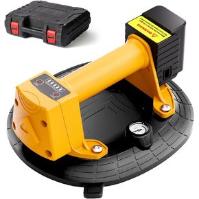 Motorized Vacuum Glass Suction Cup with Pressure Gauge and Automatic Air Pressure Control for Moving Tiles, Granite, Windows, Windshields, etc.