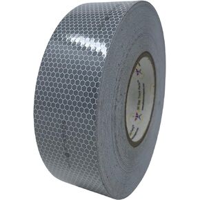 SOLAS Grade Marine Reflective Tape Conspicuity Safety Warning Silvery White Waterproof Ultra Reflective Glass Bead Honeycomb Technology Boats Rafts, Life Jacket, Motorcycles, Trailers (2IN X 30FT)