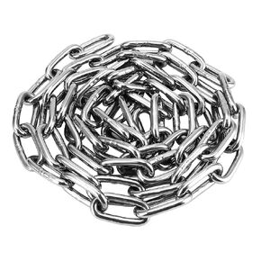 13 Ft 304 Stainless Steel Chain, 1/4" Heavy-Duty Coil Chain, Straight Link Chain for Transport, Home, Indoor, Outdoor, Camping, Hanging, and Towing (Silver Plated)