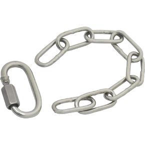 304 Stainless Short Chain 10 Pcs 2.5mmx150mm Chain Loop Links Connector Heavy Duty, Come with 5 Pcs Screw Links Locking Carabiner Hooks(1/10" x 5.9")
