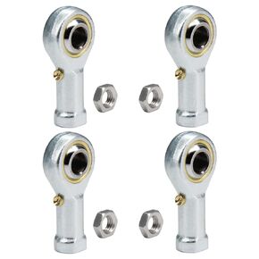 Zeberoxyz 4pcs PHSB6 Rod End Bearings 3/8 Inch Bore Pre-Lubricated Bearings 3/8-24 Female Thread Right Hand with Jam Nut for 3D Printing/Automation/CNC Equipment.etc.