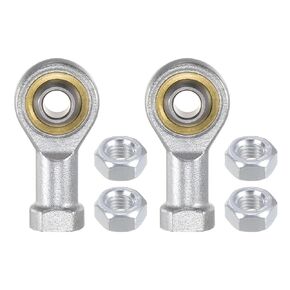 4pcs PHSB4 Rod End Joint Bearing - [1/4" Bore, 1/4-28 UNF Right Hand Thread] Female Rod End with Jam Nuts, 45# Carbon Steel