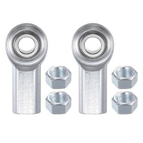 2pcs CF4 Rod End Joint Bearing - [1/4" Bore, 1/4-28 UNF Right Hand Thread] Female Rod End with Jam Nuts, 45# Carbon Steel