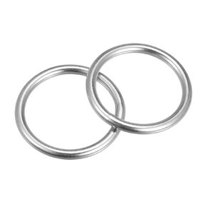 uxcell 316 Stainless Steel Round Ring Welded O-Rings 35mm(1.38") ID 6mm Thick 2pcs