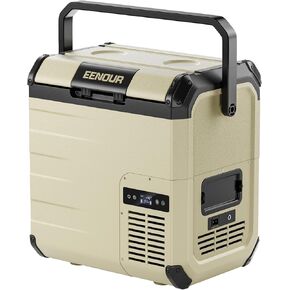 EENOUR D18 12 Volt Car Refrigerator, Portable Freezer 19Qt/18L Battery & Solar Powered Cooler 25W, -4~50℉, 12/24V DC, 110~240V AC, Idea for 2 People, Road Trips, Truck, Camping (Battery Not Included)