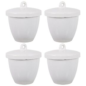 4 Pcs Deep Porcelain Crucible with Lid 100ml Ceramic Crucible Cup with Handle Cover Crucible for Laboratory