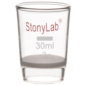 stonylab Glass Gooch Crucible, Borosilicate Glass Low Form Crucible Gooch Filter Crucible with Fritted Disc, 30 ml G2 Porosity