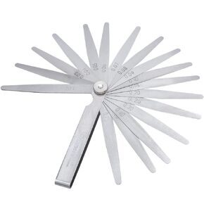 Mesee 17 Blades Metric Feeler Gauge, 0.02-1.00mm Stainless Steel Gap Measuring Tool for Gap Width and Thickness Measurement