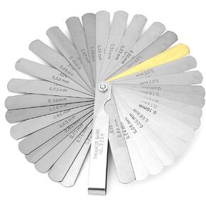 Hilitand 32 Blades Feeler Gauge Metric Gap Filler 0.04-0.88mm Thickness Gage for Measurment Tool