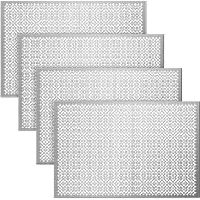 Cloverleaf Aluminum Sheet 2 Feet by 3 Feet Perforated Metal Sheets 0.02 Inch Thick Metal Mesh Sheet Decorative Sheet Metal Decorative Aluminum Sheet for Indoor Outdoor, Silver (2 Pcs)