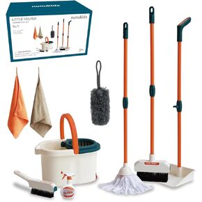 Toddler Cleaning Set - Realistic Cleaning Set for Toddlers 1-3 - Engaging Kids Broom and Dustpan Set - Safe Toddler Broom and Cleaning Set Toys - Perfect Kids Mop and Broom Set