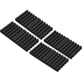 PATIKIL Rubber Anti-Vibration Pads, 4 Pcs 4" x 2" x 0.4" Vibration Isolation Mats Ribbed Shock Absorbing Pads for HVAC Air Conditioner Compressors, Black
