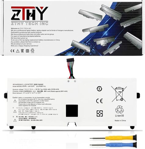 ZTHY 80Wh LBV7227E بطارية كمبيوتر محمول بديلة لـ LG Gram 15 2020 15Z90N 16 2021 16ZD90P 16Z90P 16Z90PC 16Z90PG 16T90P 2 في 1 17 2020 17Z90N 17 2021 17Z90P Series 2IC9 6/90/114 7.74 فولت in Saudi Arabia