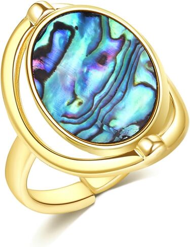 خاتم أذن البحر البحري للنساء هدايا الذكرى السنوية للمجوهرات المصنوعة يدويًا، شريط خاتم قابل للتعديل للنساء (مطلي بالذهب عيار 14 قيراط) in Kuwait