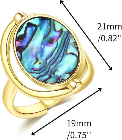 خاتم أذن البحر البحري للنساء هدايا الذكرى السنوية للمجوهرات المصنوعة يدويًا، شريط خاتم قابل للتعديل للنساء (مطلي بالذهب عيار 14 قيراط) in Kuwait