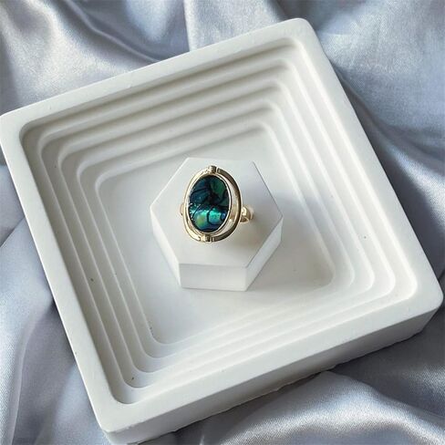 خاتم أذن البحر البحري للنساء هدايا الذكرى السنوية للمجوهرات المصنوعة يدويًا، شريط خاتم قابل للتعديل للنساء (مطلي بالذهب عيار 14 قيراط) in Kuwait