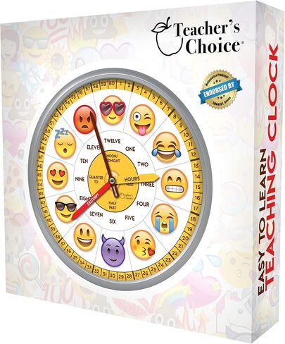 Educational Wall Clock - Silent Movement Time Teaching Clock for Teacher's Classrooms and Kid's Bedrooms - Math Circles (Silver/Black) in Saudi Arabia
