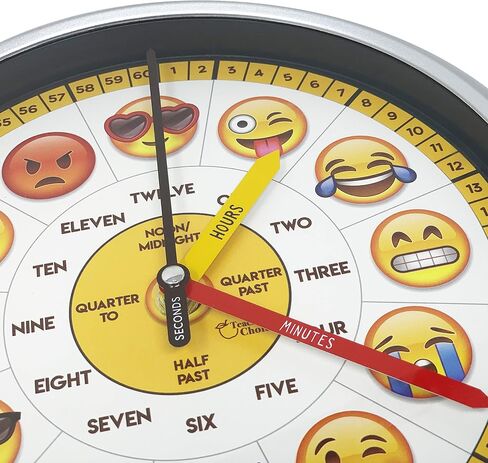 Educational Wall Clock - Silent Movement Time Teaching Clock for Teacher's Classrooms and Kid's Bedrooms - Math Circles (Silver/Black) in Saudi Arabia