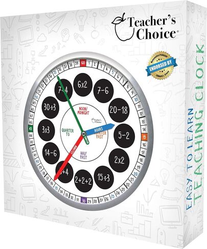 ساعة حائط تعليمية - ساعة تعليمية لوقت الحركة الصامتة لفصول المعلمين وغرف نوم الأطفال والحيوانات in Kuwait