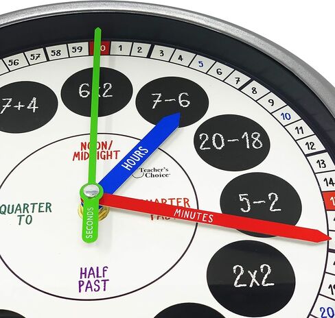 ساعة حائط تعليمية - ساعة تعليمية لوقت الحركة الصامتة لفصول المعلمين وغرف نوم الأطفال والحيوانات in Kuwait