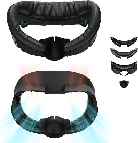 Facial Interface Compatible with Meta Quest 3 Accessories,Face Cushion Cover with Anti-Leakage Nose Pad,Breathable Ice Silk Cotton in Kuwait