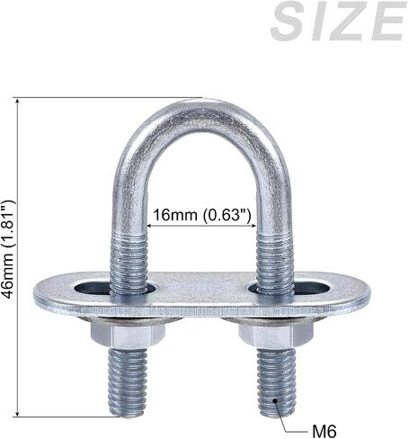 U Bolts 8 Sets (M6x16x46mm), Round U Bolt Steel with Accessories - for Construction, Pipe in Saudi Arabia