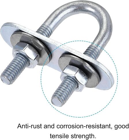 U Bolts 8 Sets (M6x16x46mm), Round U Bolt Steel with Accessories - for Construction, Pipe in Saudi Arabia