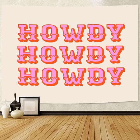 Howdy Tapestry Cute Daughters Flag Tapestry Aesthetic Preppy Room Decor Wall Hanging Lavender Tapestry for Girls Teen Kids Bedroom Wall Dorm College School Decoration 60x80 inch in Saudi Arabia