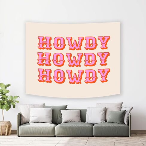 Howdy Tapestry Cute Daughters Flag Tapestry Aesthetic Preppy Room Decor Wall Hanging Lavender Tapestry for Girls Teen Kids Bedroom Wall Dorm College School Decoration 60x80 inch in Saudi Arabia